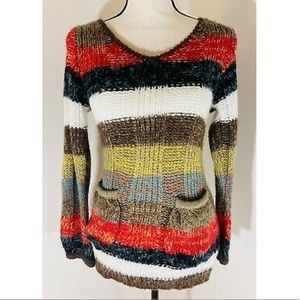 Ashley by 26 International Multicolored Striped Sweater